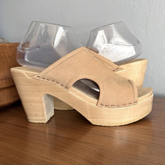 No.6 Store Alexis Leather Platform Clog In Bone Size 40 - Picture 1 of 8